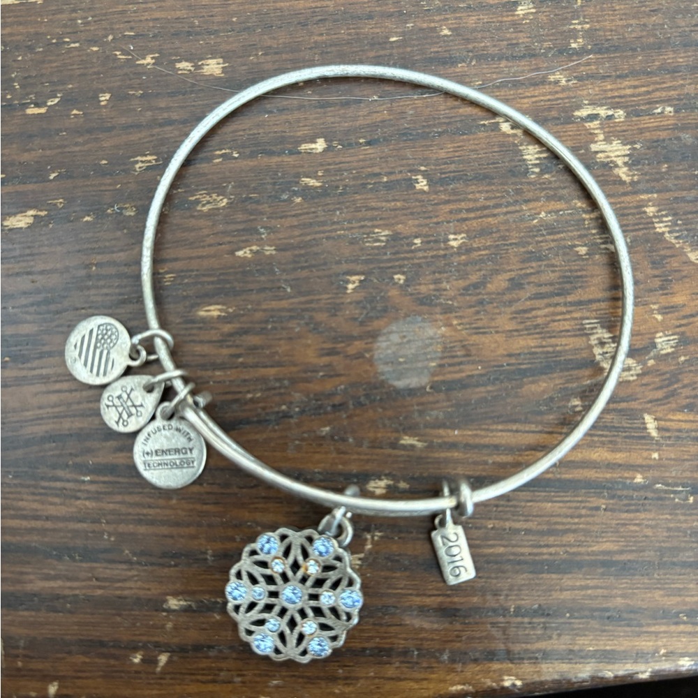 Alex & Ani Snowflake bracelet.